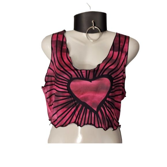 Sleeveless Gradient Heart Print Slim Cami Top - Picture 2 of 5
